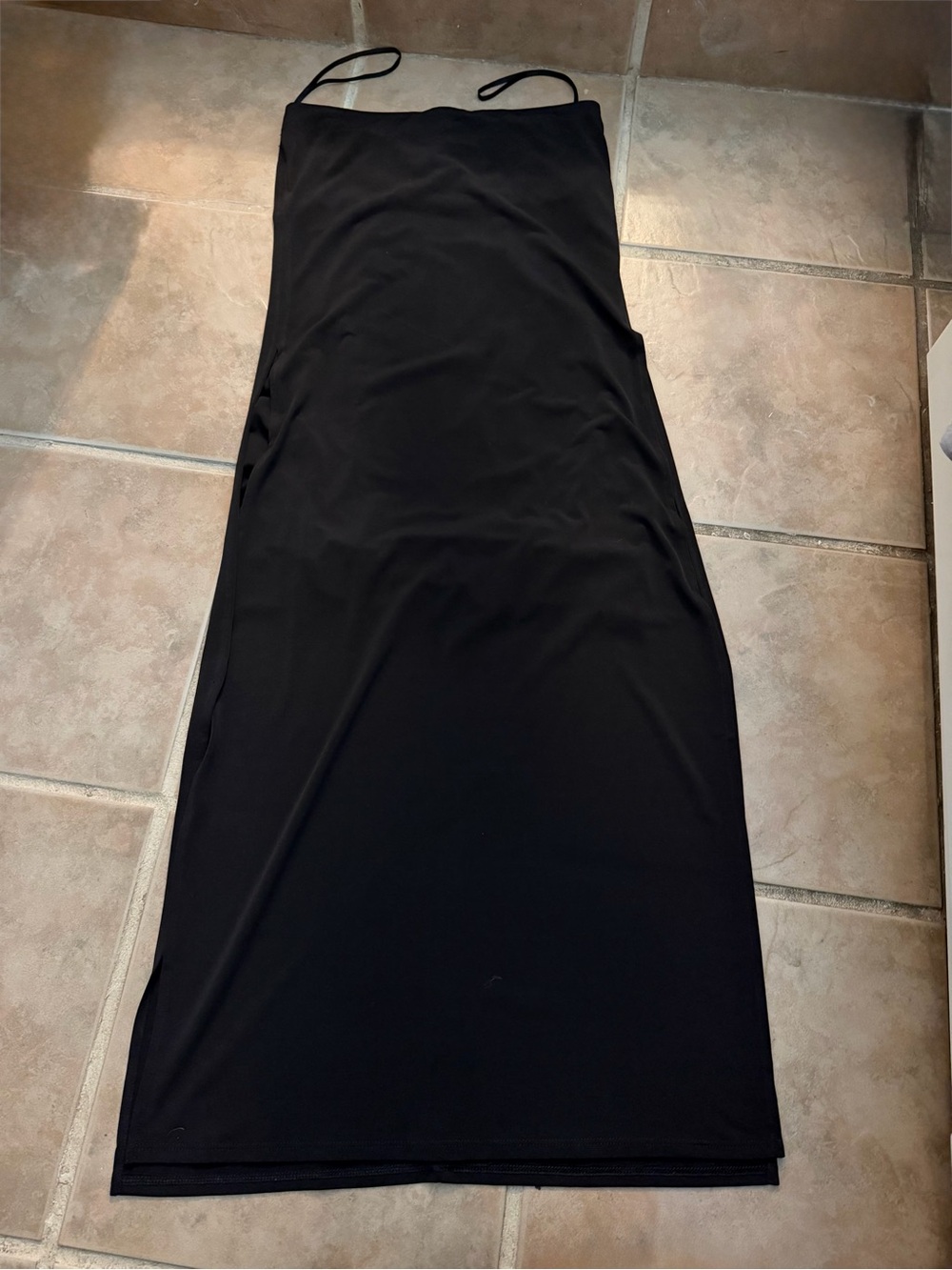 BCBGMaxazria Black Strapless Slip Dress